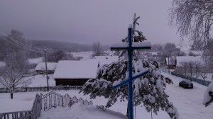монастырь зимой       